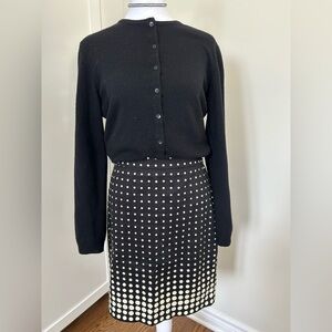 Jcrew Pencil Skirt Black Polka Dot French Girl
